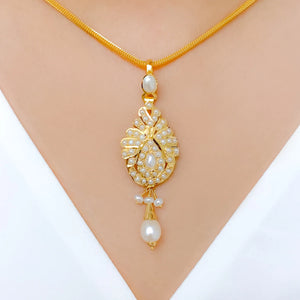 22k Indian Pearl Pendant Sets - Light | 10-15g