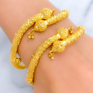 22k Indian Pipe Bangles Twisted Style Pair - 35g to 55g