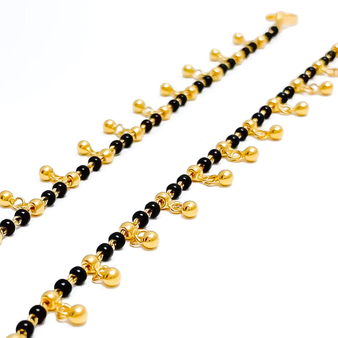 22k Indian Baby Black Bead Bracelets | 4-8g