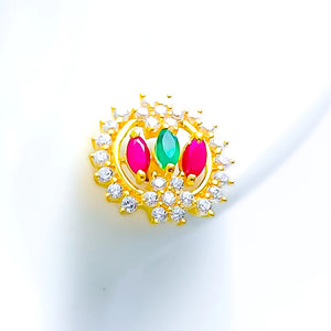 22k Indian Tops Earrings - CZ Stone | 0-5g
