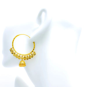 22k Indian Bali Jhumkie Earrings -  1-2" | 10-20g