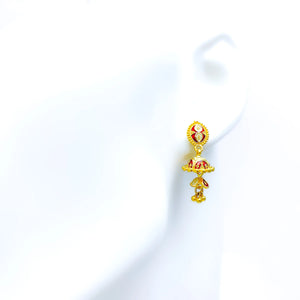 22k Indian Jhumkie Earrings - Meena 1" | 5-10g