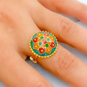 22k Indian Meena Statement Rings - Small | 5-9g