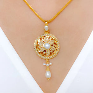 22k Indian Pearl Pendant Sets - Light | 10-15g