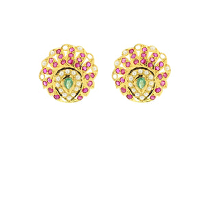 22k Indian Tops Earrings - Pearl